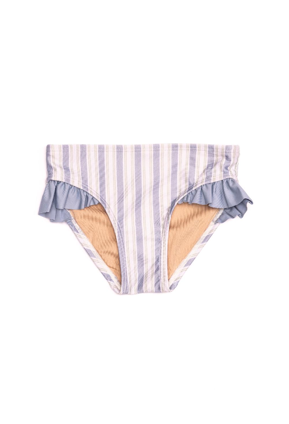 coolibar Mini Gemma - Girls Ruffle Swim Bottom - Blue Mist Stripe Blue Mist | Blue Mist Stripe Blue Mist
