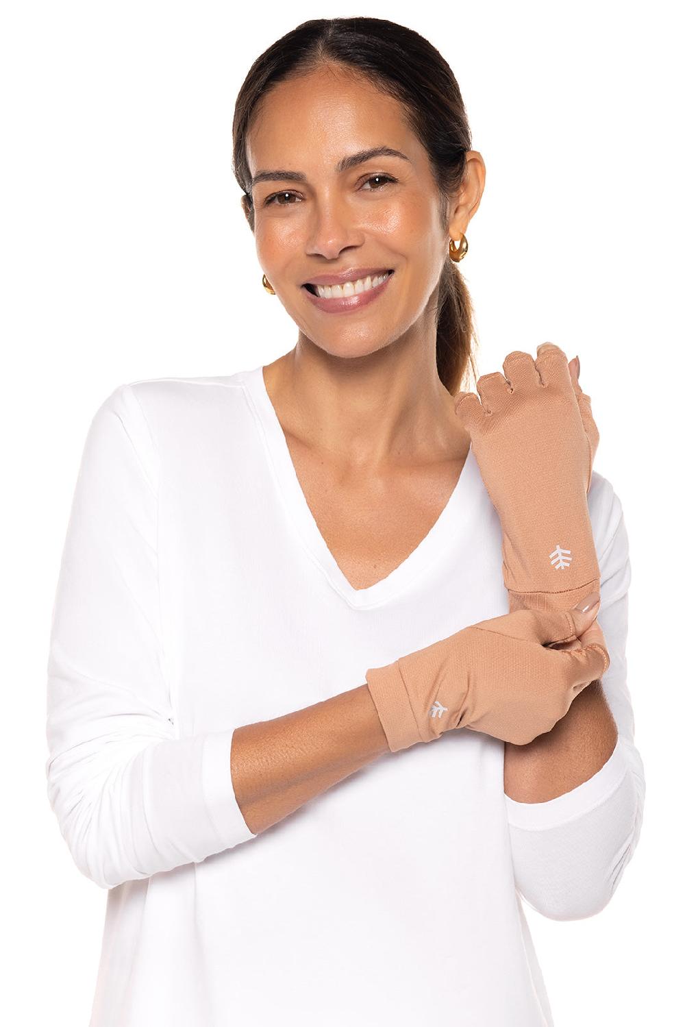 Coolibar Ouray UV Fingerless Sun Gloves | Antique Tea