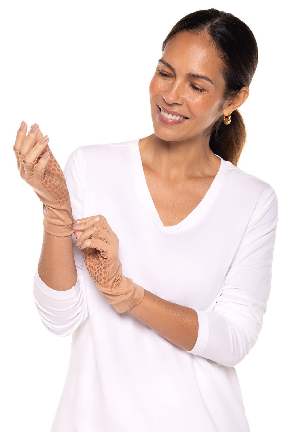Coolibar Ouray UV Fingerless Sun Gloves | Antique Tea