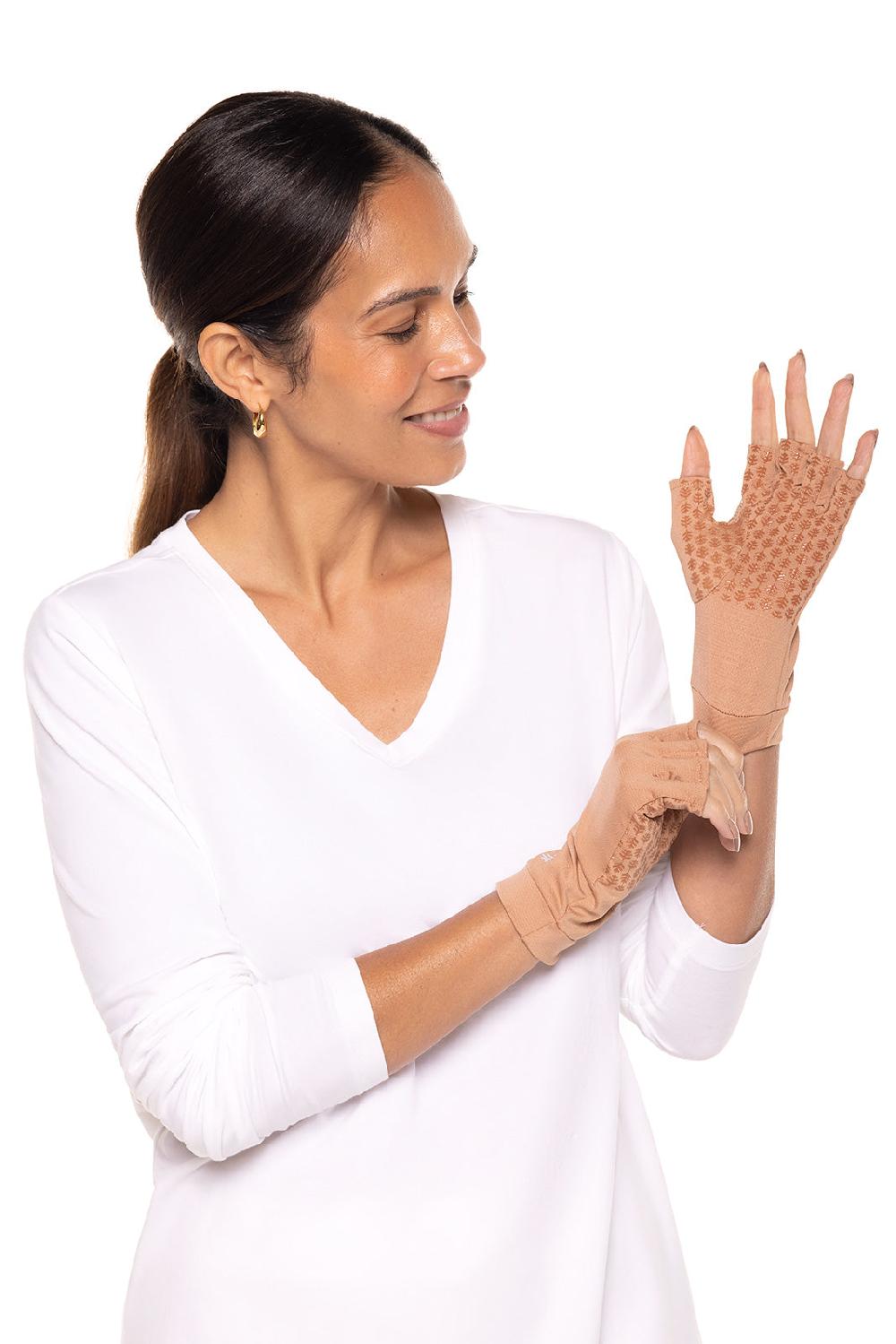 Coolibar Ouray UV Fingerless Sun Gloves | Antique Tea