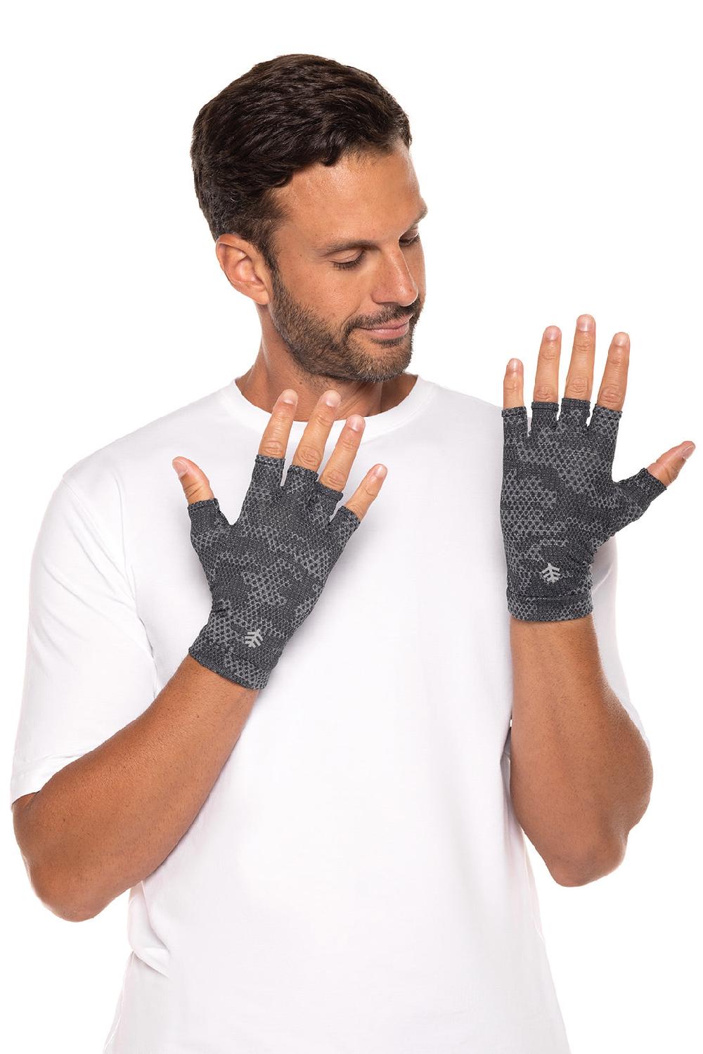 Coolibar Ouray UV Fingerless Sun Gloves | Charcoal Coolibar Camo