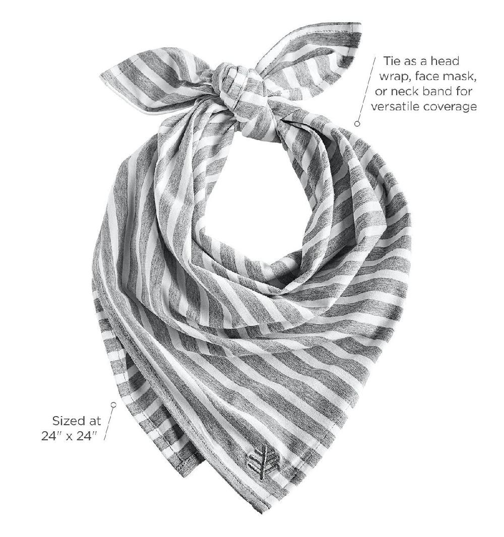Coolibar Sanibel Everyday Beach Bandana | Grey/White Stripe