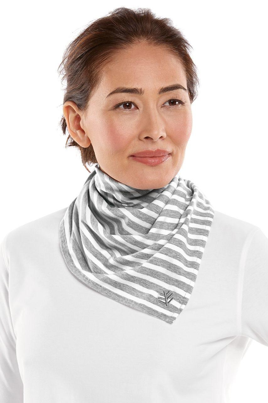 coolibar Sanibel Everyday Beach Bandana | Grey/White Stripe