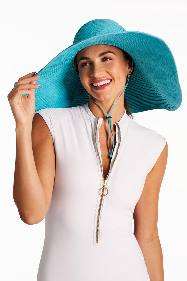 Coolibar Shelby Shapeable Poolside Hat | Blue Curacao
