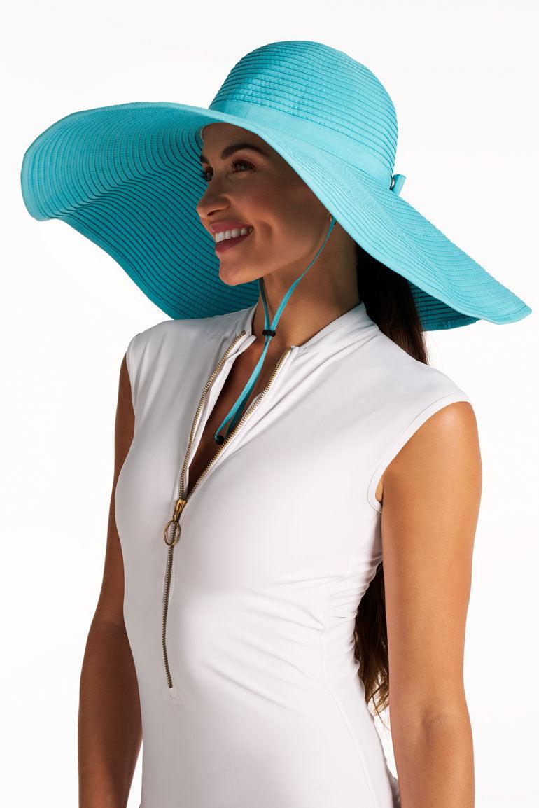 Coolibar Shelby Shapeable Poolside Hat | Blue Curacao