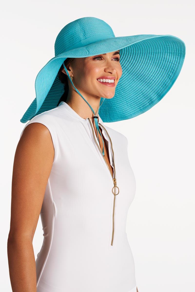 Coolibar Shelby Shapeable Poolside Hat | Blue Curacao