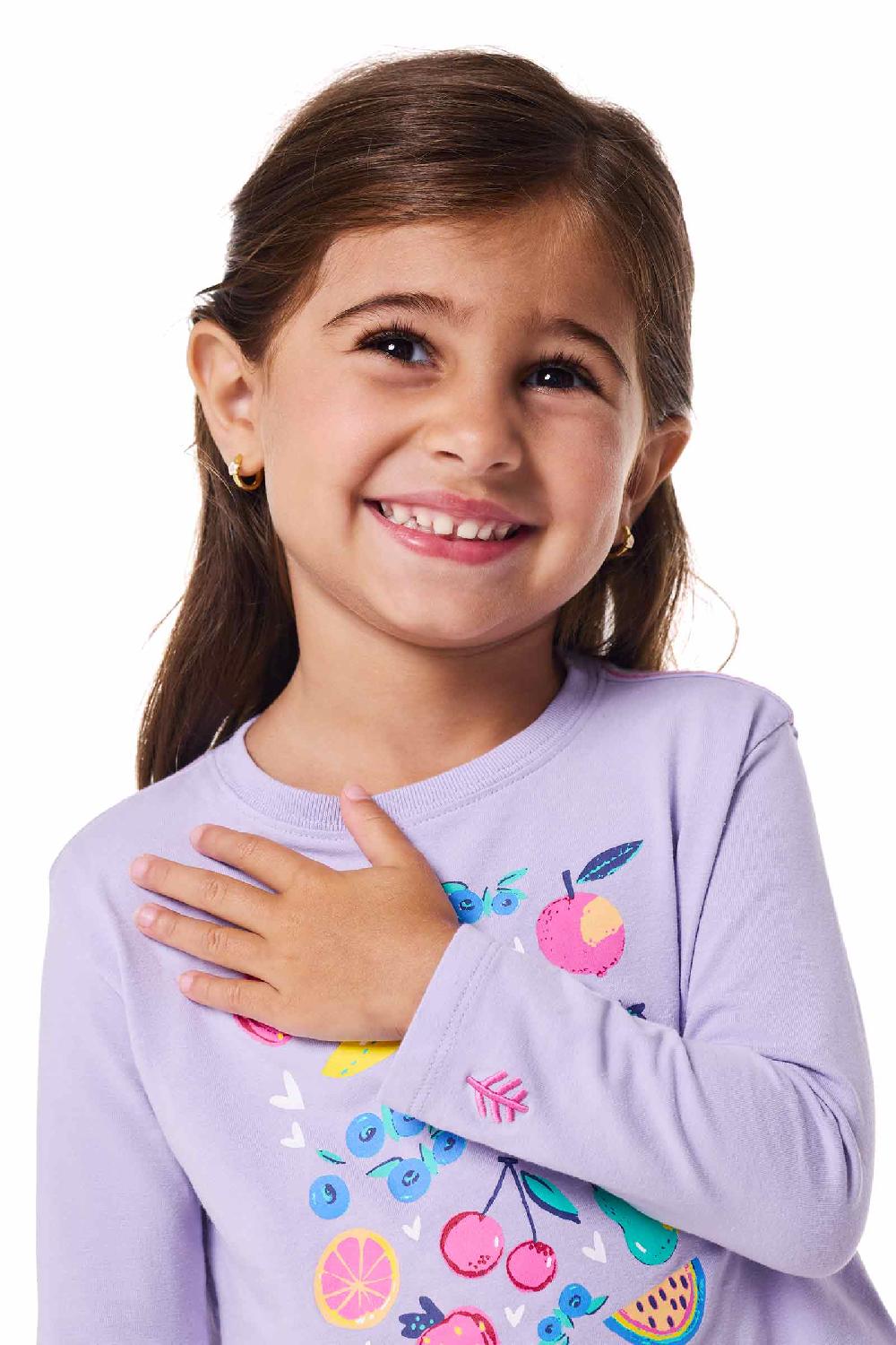 Coolibar Toddler Coco Plum Everyday Long Sleeve Graphic T-Shirt | Lavendula Fruit Party