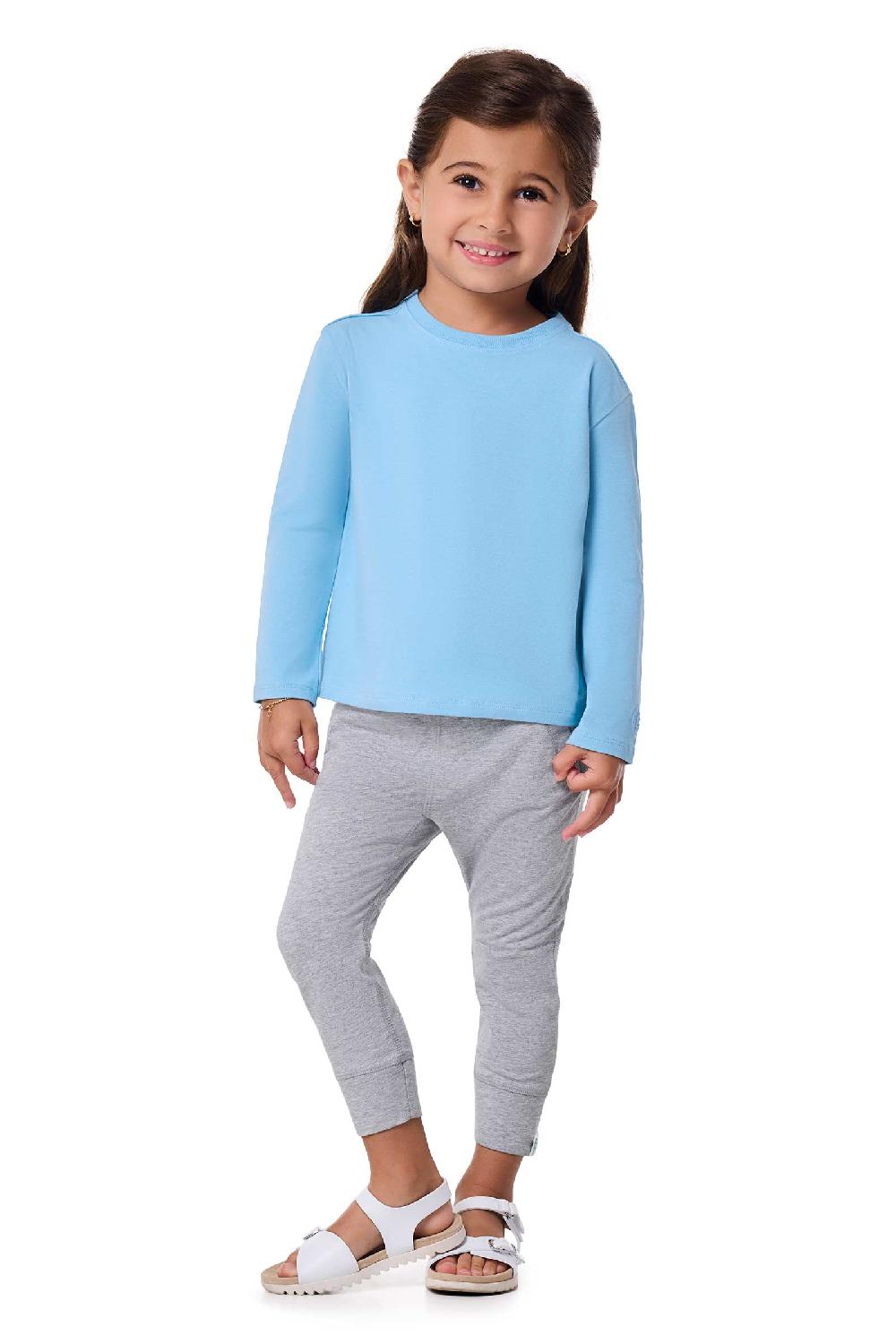 Coolibar Toddler Coco Plum Everyday Long Sleeve T-Shirt | Arctic Blue