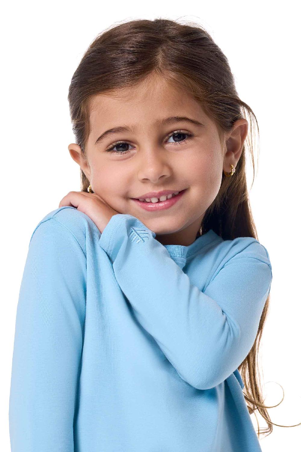 Coolibar Toddler Coco Plum Everyday Long Sleeve T-Shirt | Arctic Blue