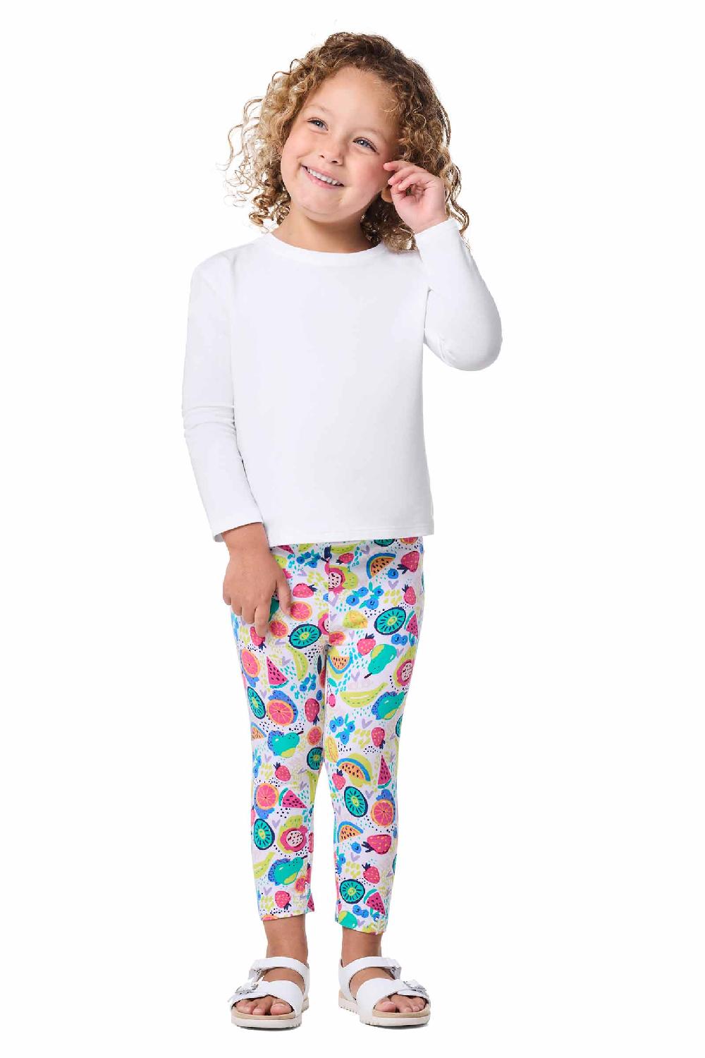 Coolibar Toddler Monterey Summer Leggings | White Fruit Party