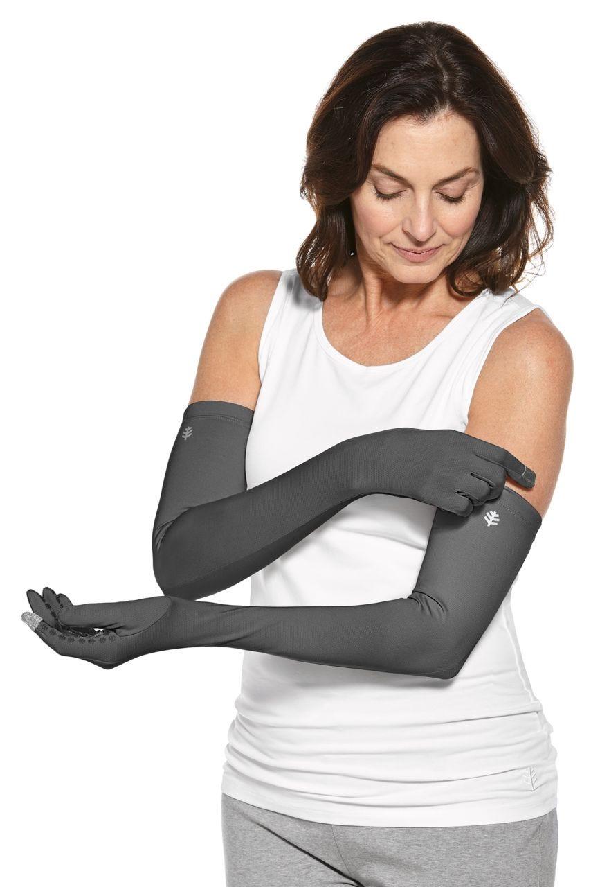Coolibar Unisex Culebra UV Long Sun Gloves | Charcoal