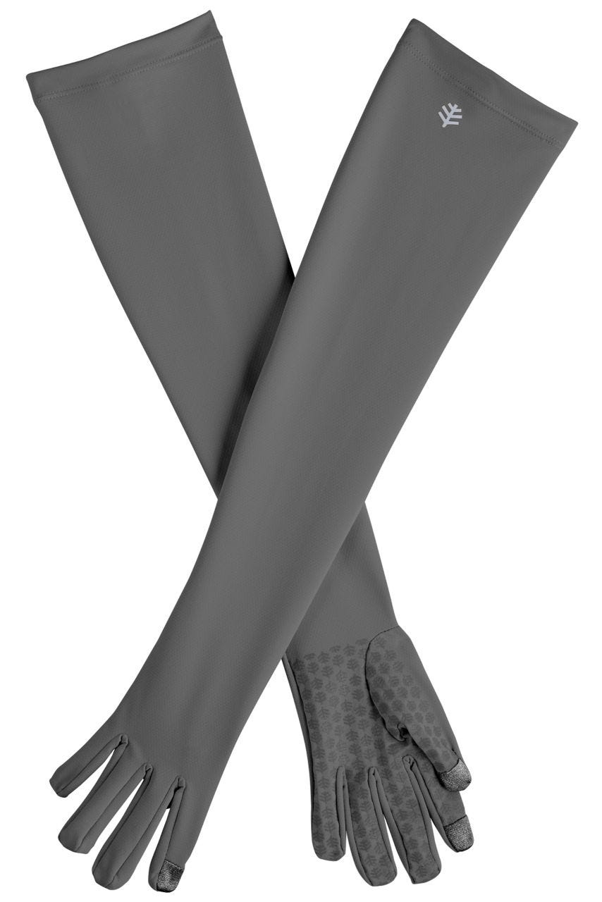 coolibar Unisex Culebra UV Long Sun Gloves | Charcoal