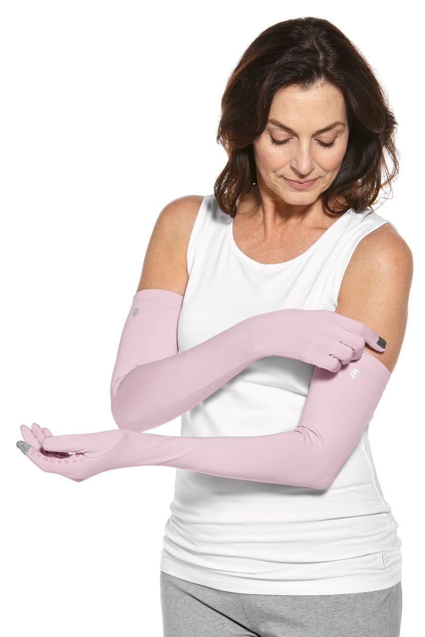 Coolibar Unisex Culebra UV Long Sun Gloves | Dusty Mauve