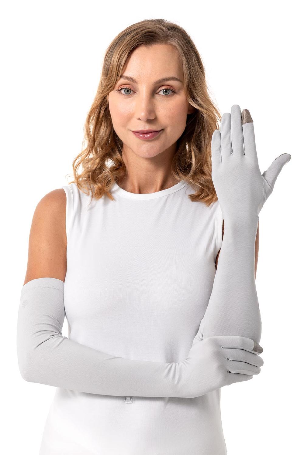 Coolibar Unisex Culebra UV Long Sun Gloves | Sleek Grey