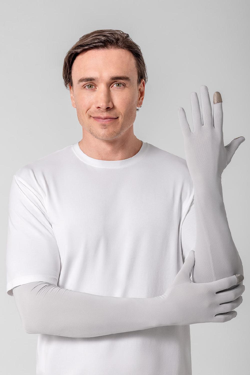 Coolibar Unisex Culebra UV Long Sun Gloves | Sleek Grey
