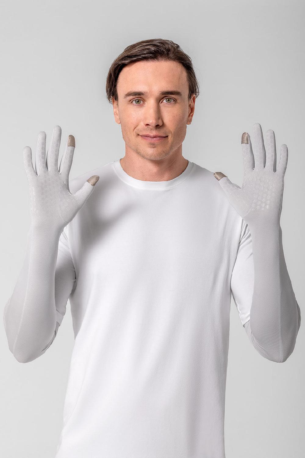 coolibar Unisex Culebra UV Long Sun Gloves | Sleek Grey