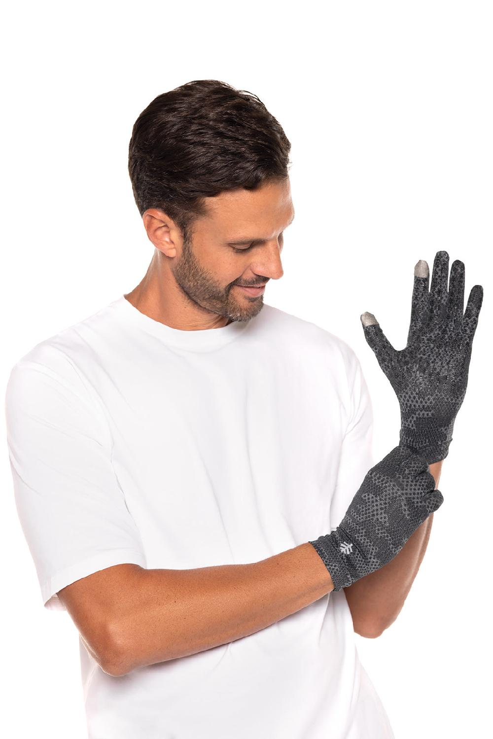 Coolibar Unisex Gannett UV Gloves | Charcoal Coolibar Camo