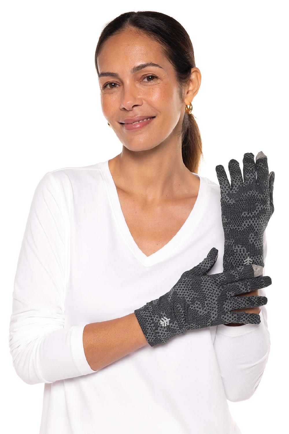 Coolibar Unisex Gannett UV Gloves | Charcoal Coolibar Camo