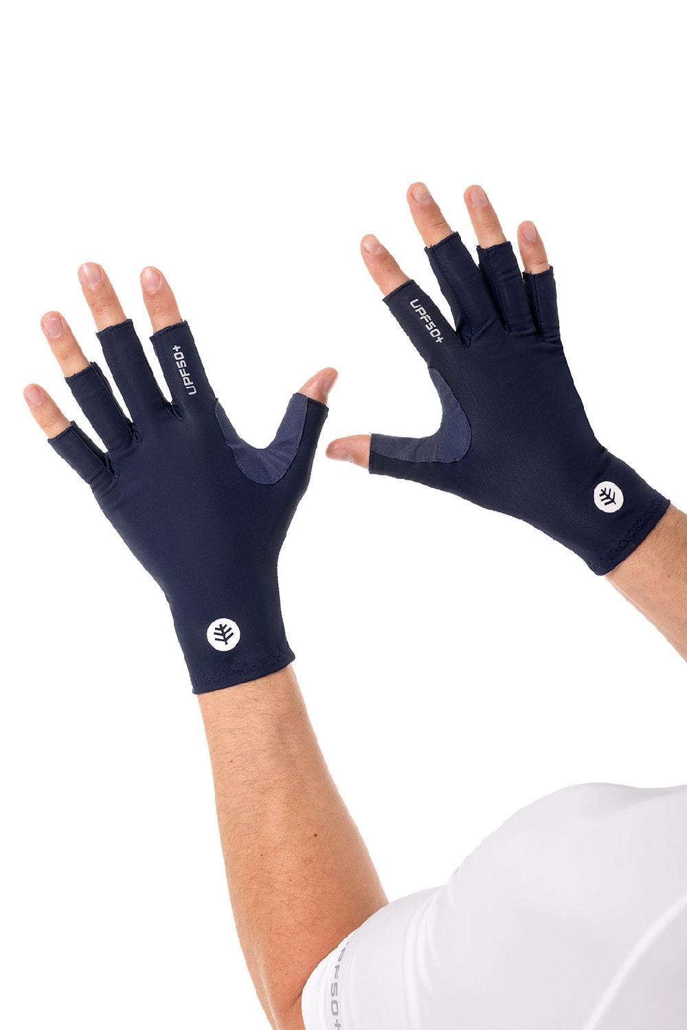 coolibar Unisex MaxShield Multi-Sport Fingerless Gloves | Navy