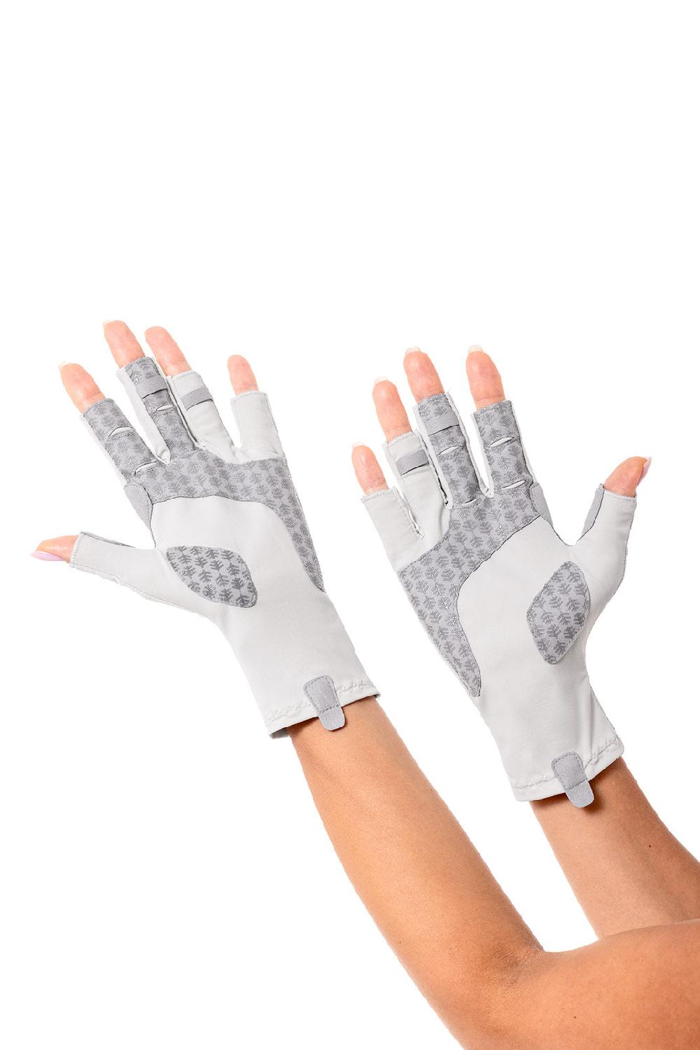 Coolibar Unisex MaxShield Multi-Sport Fingerless Gloves | Sleek Grey