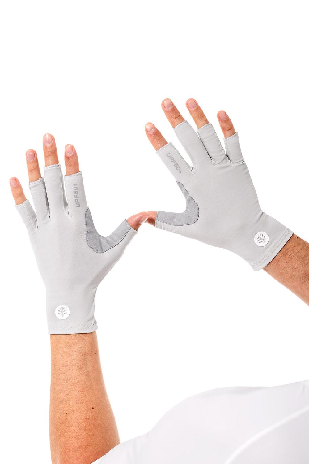 coolibar Unisex MaxShield Multi-Sport Fingerless Gloves | Sleek Grey