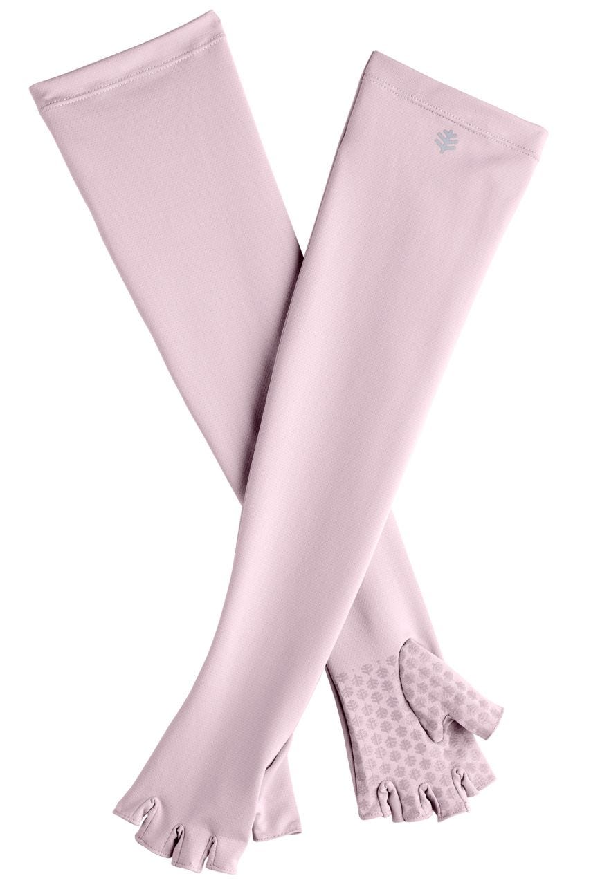 coolibar Unisex Perpetua UV Long Fingerless Sun Gloves | Dusty Mauve