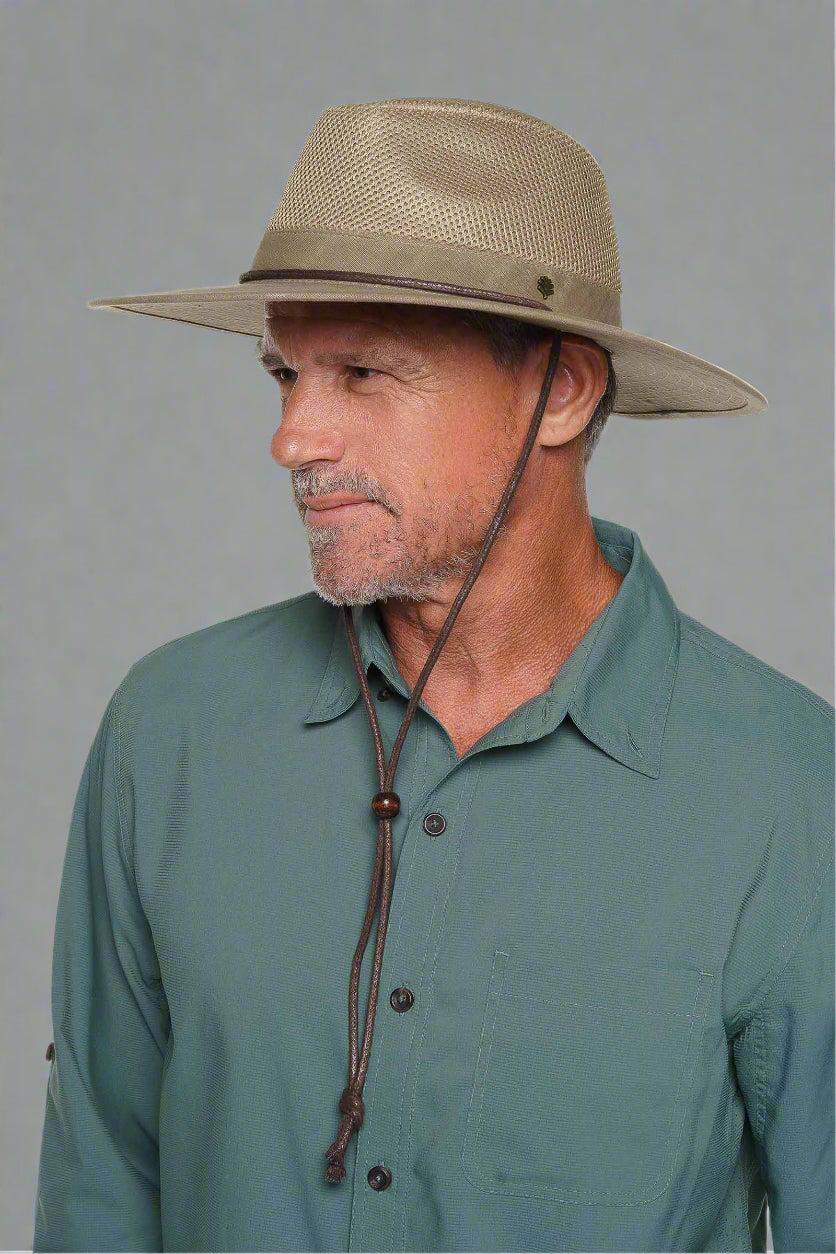 coolibar Walkabout Vented Hat Waxed Cotton | Smoke Grey