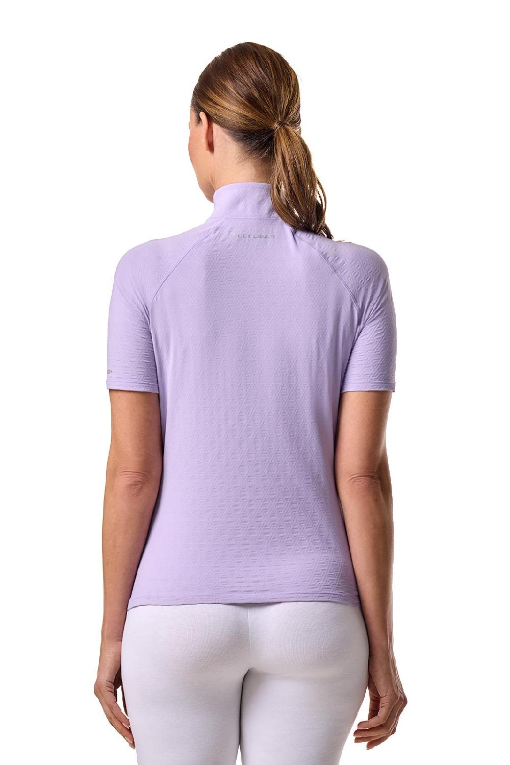 Coolibar Women's Albatross Elbow Sleeve Mock Neck Top | Lavendula Diamond Jacquard