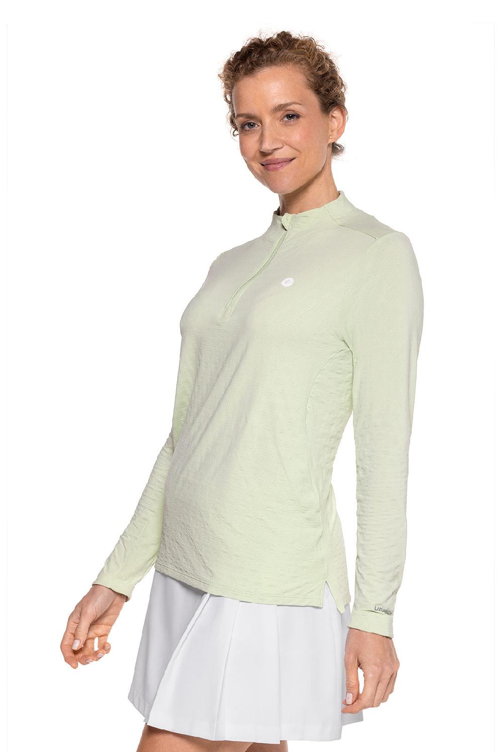Coolibar Women's Albatross Long Sleeve Pullover | Seedling Diamond Jacquard