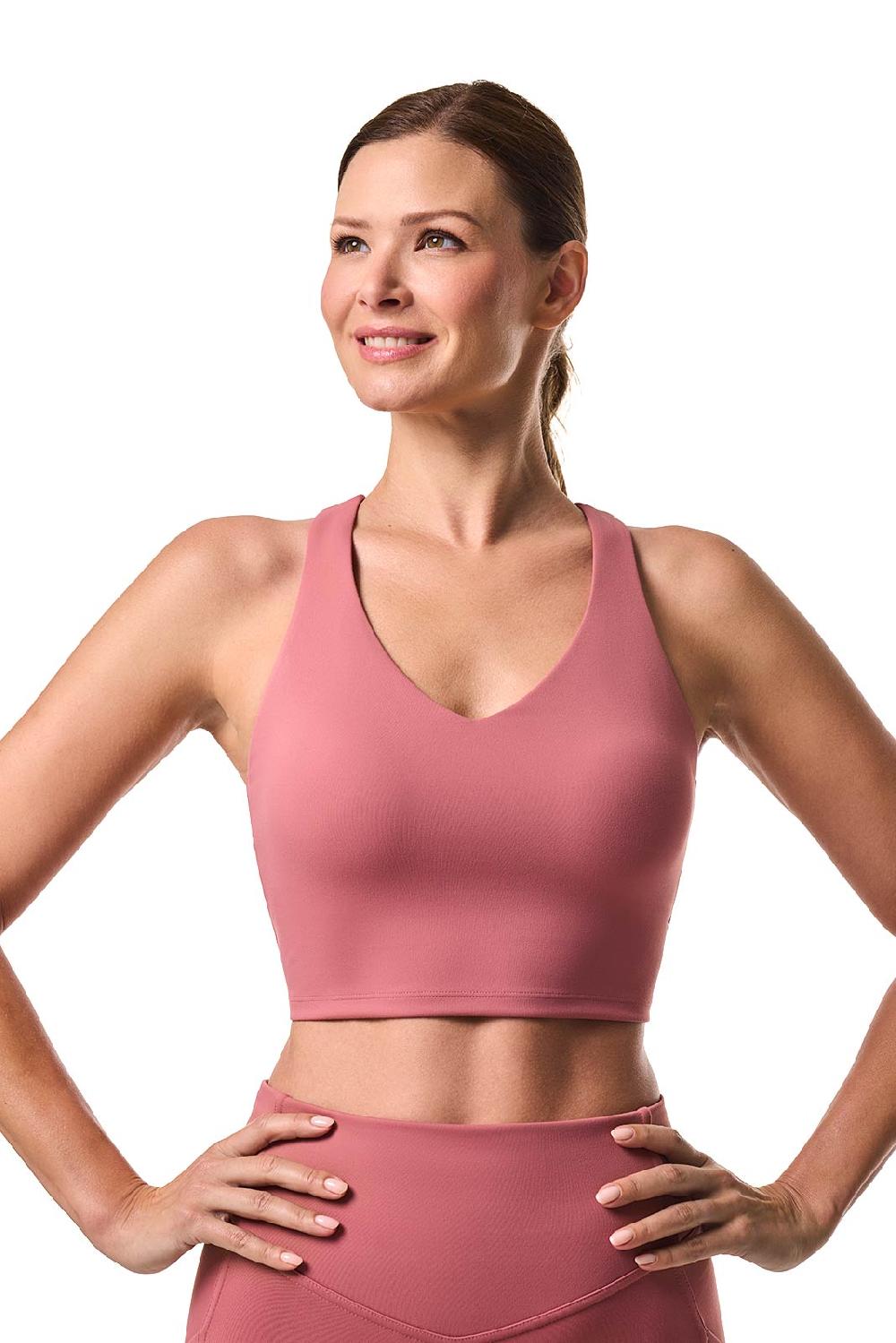 Coolibar Women's Ananda Long Line Sports Bra | Terracotta Rose
