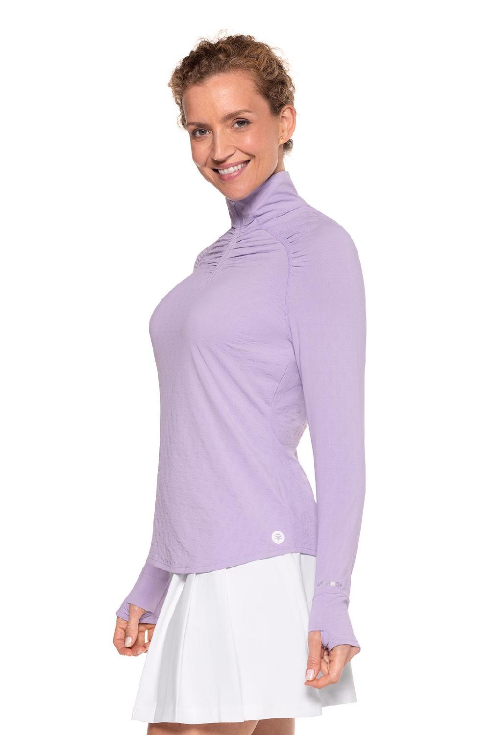 Coolibar Women's Arabella Golf Quarter-Zip | Lavendula Diamond Jacquard