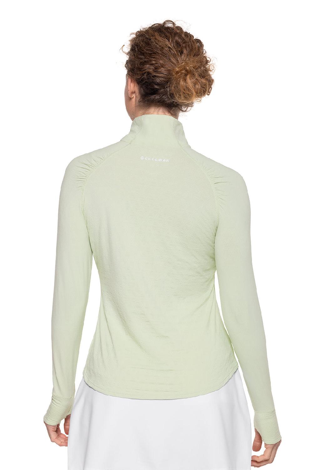 Coolibar Women's Arabella Golf Quarter-Zip | Seedling Diamond Jacquard