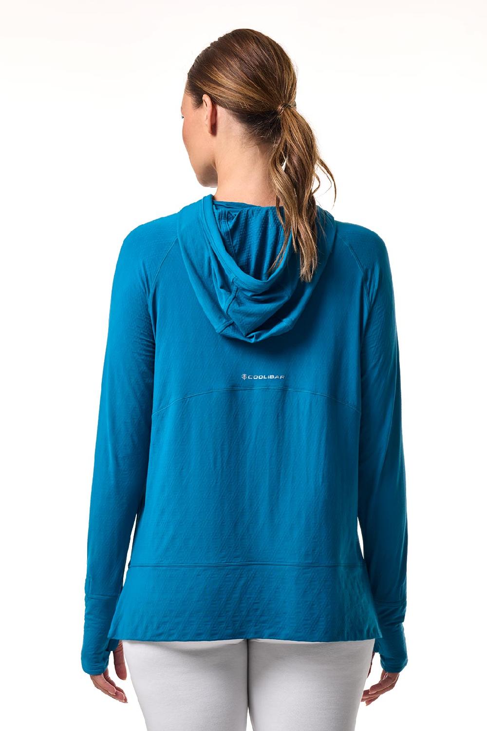 Coolibar Women's Arabella Hoodie | Bluejay Diamond Jacquard