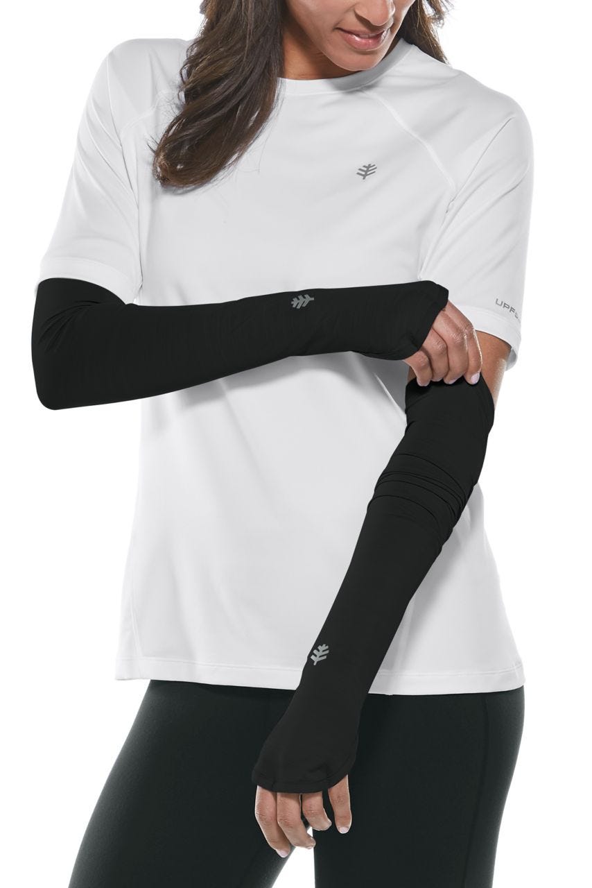 coolibar Women's Backspin Performance Sleeves | Black