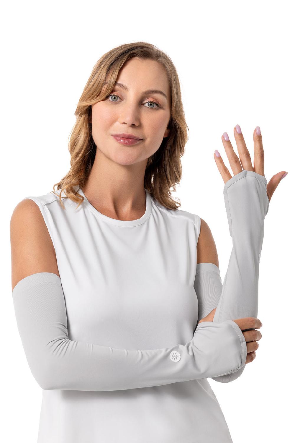 coolibar Women's Backspin Performance Sleeves | Sleek Grey