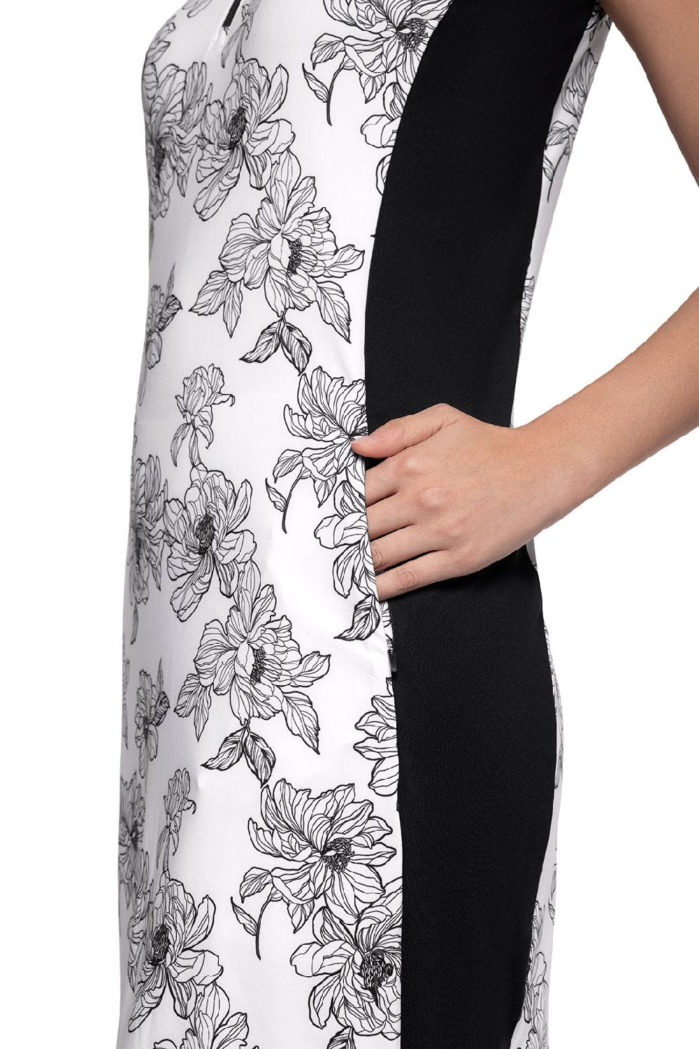 Coolibar Women's Backspin Sleeveless Golf Dress | White/Black Perfect Peony