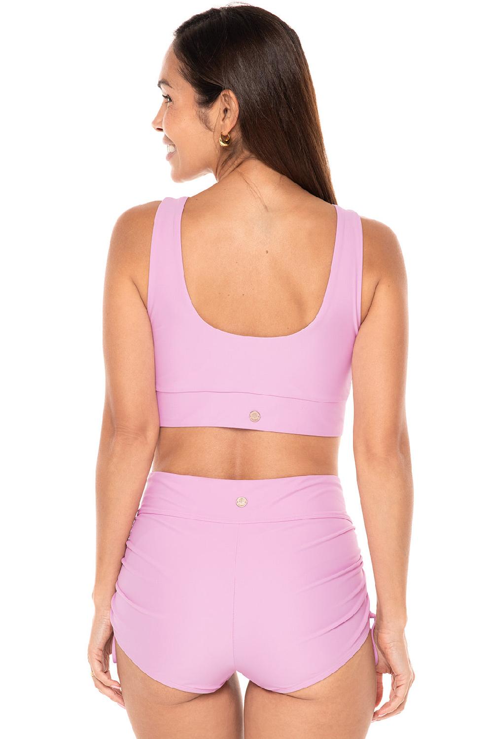 Coolibar Women's Bayshore Ruched Swim Shorts | Peony Pink