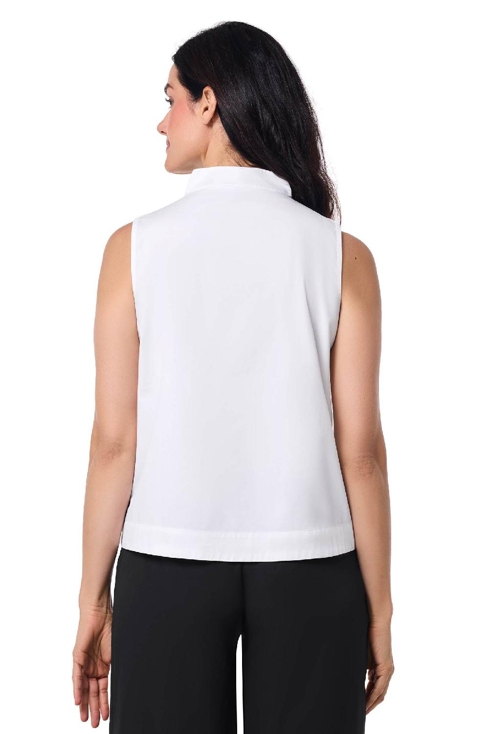 Coolibar Women's Cape Coral Stand Collar Blouse | White