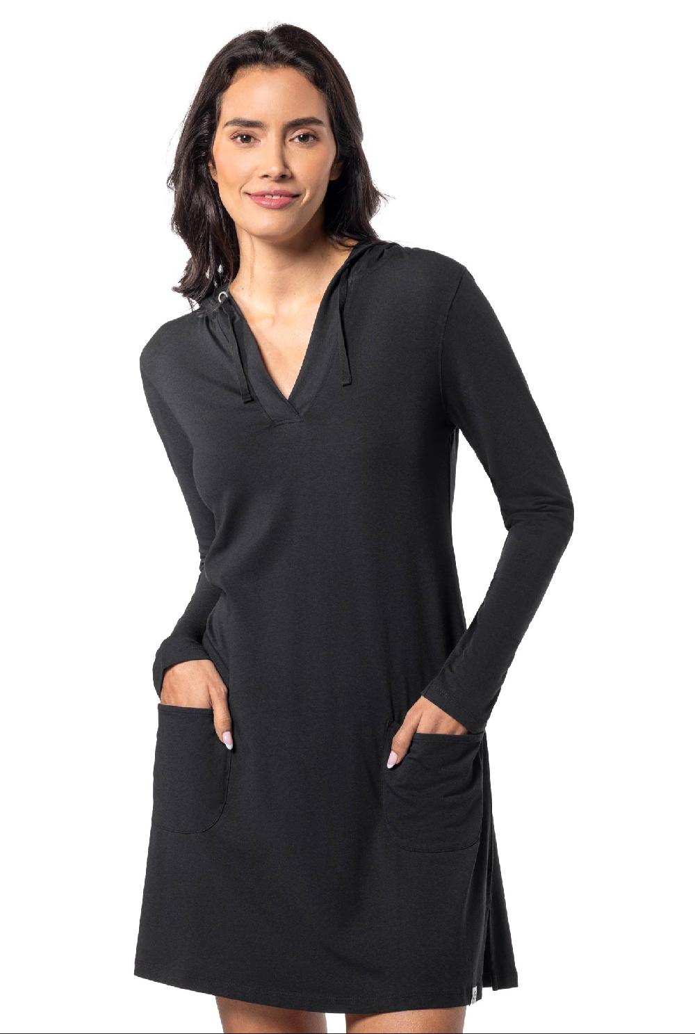 Coolibar Women's Catalina Beach Cover-Up Dress | Black