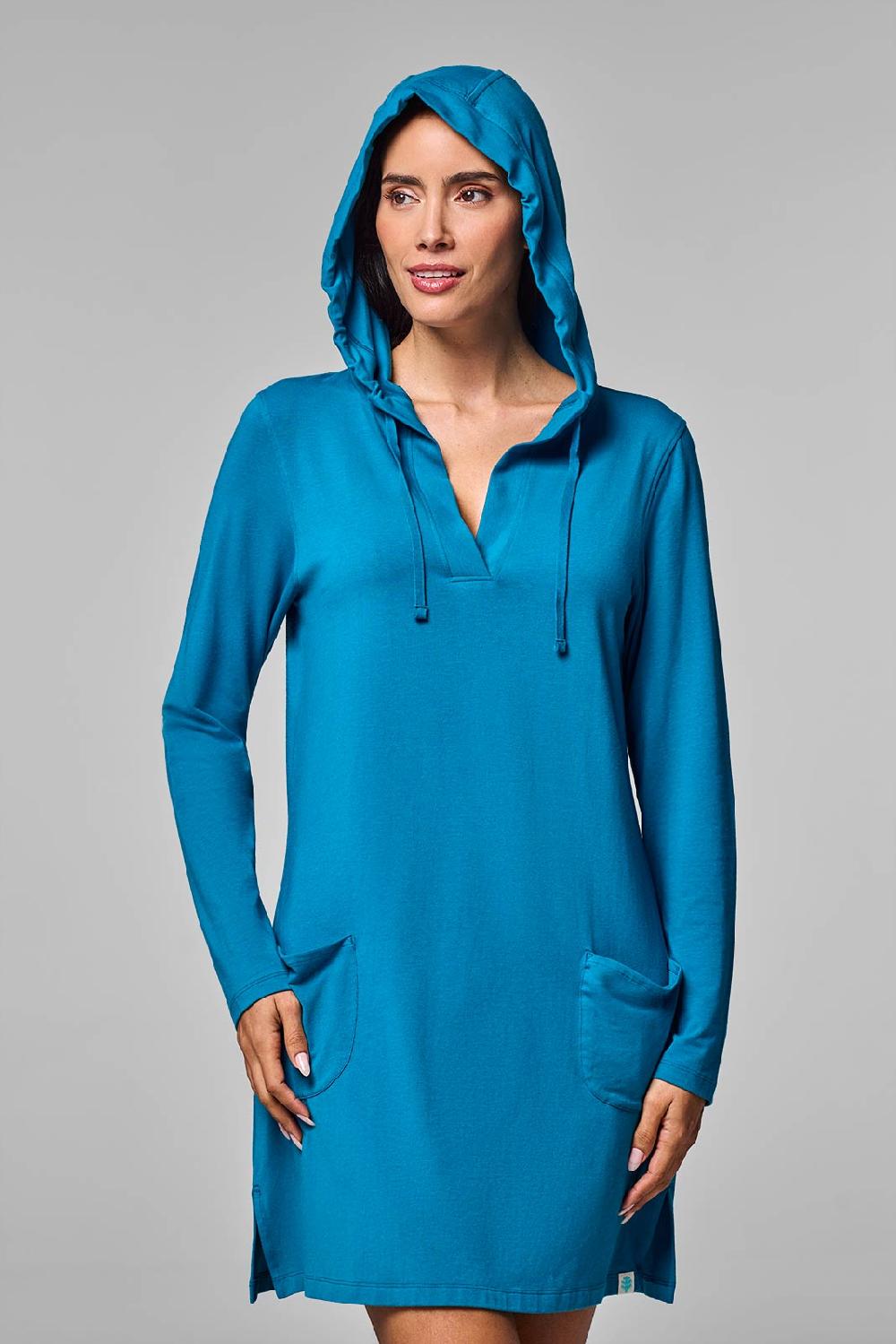 coolibar Women's Catalina Beach Cover-Up Dress | Bluejay