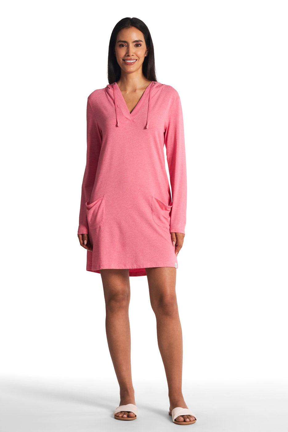 Coolibar Women's Catalina Beach Cover-Up Dress | Flamingo Pink Heather