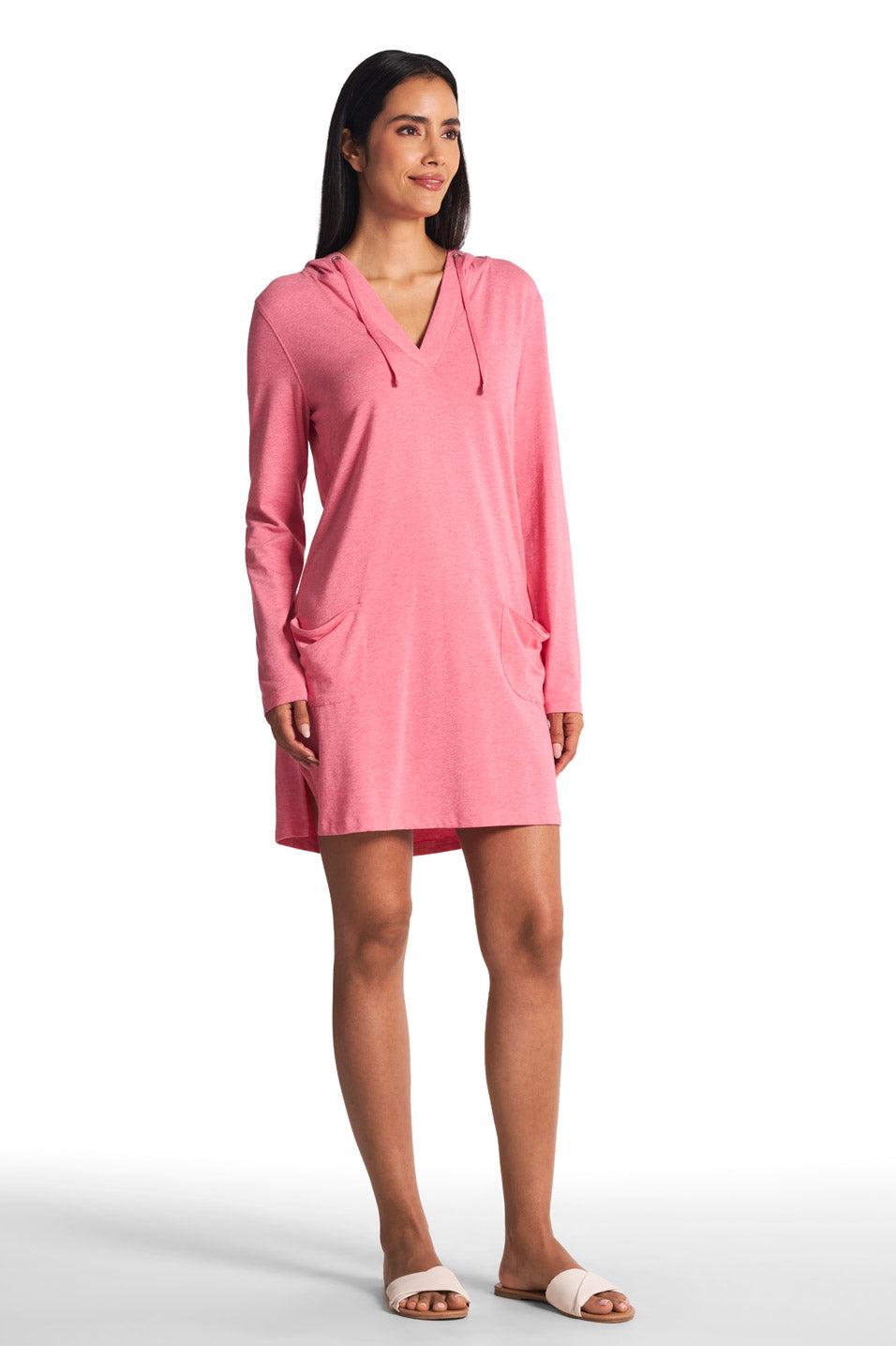 Coolibar Women's Catalina Beach Cover-Up Dress | Flamingo Pink Heather
