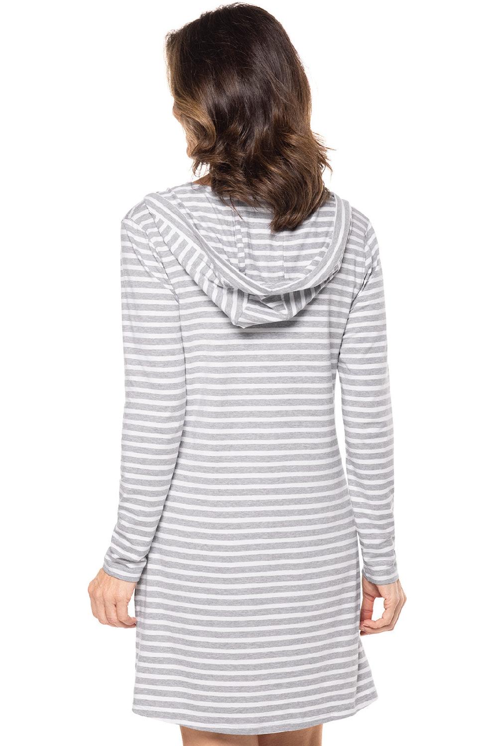 Coolibar Women's Catalina Beach Cover-Up Dress | Grey/White Stripe