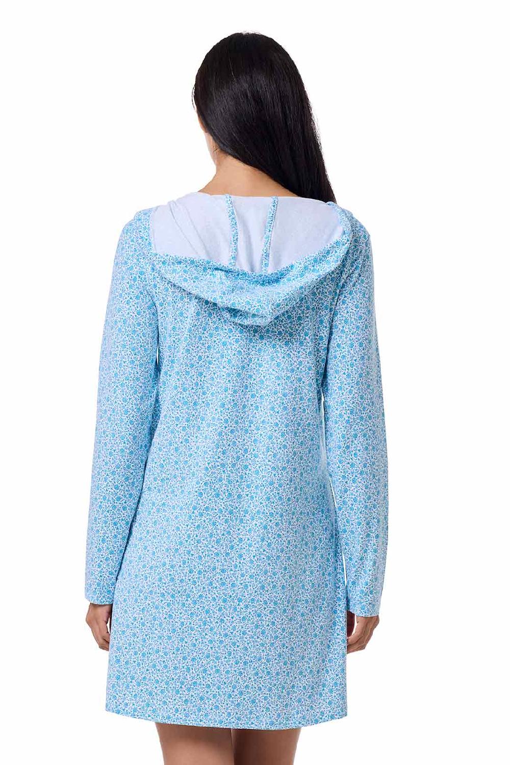 Coolibar Women's Catalina Beach Cover-Up Dress | Malibu Blue Shell We