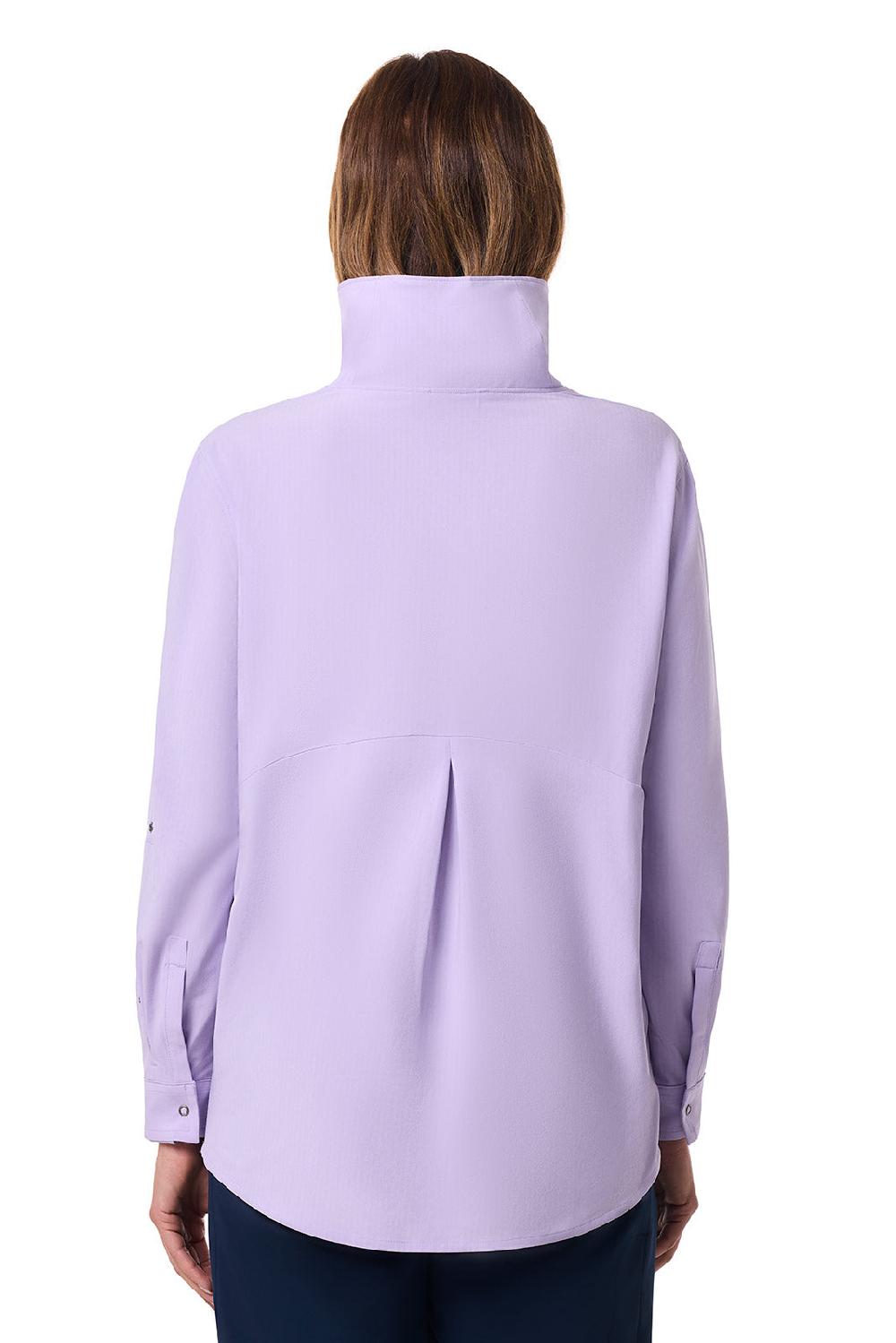 Coolibar Women's Catona Funnel Neck Tunic Top | Lavendula Stripe