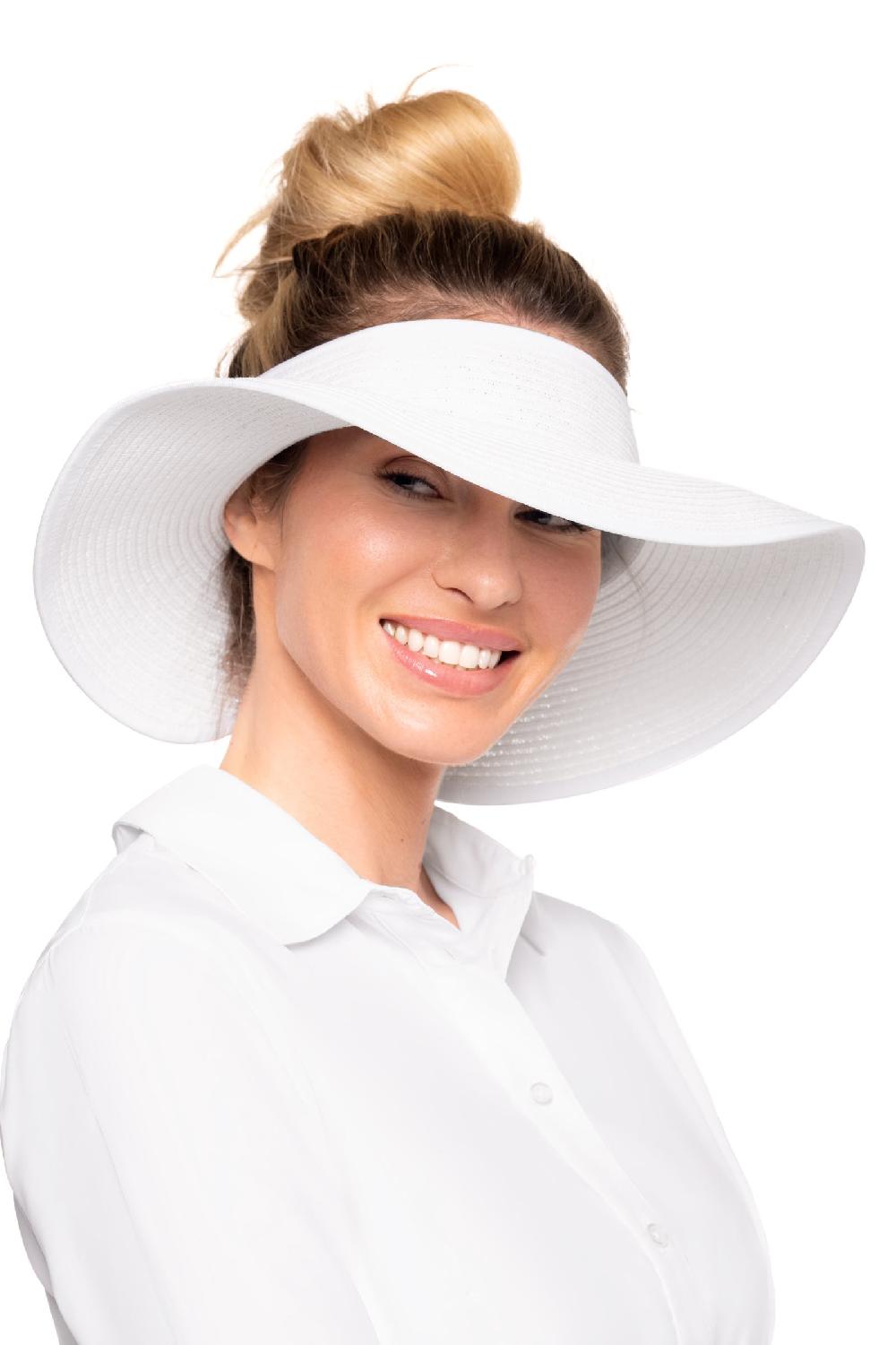 coolibar Women's Coolibar Rolled Packable Braid Visor | White