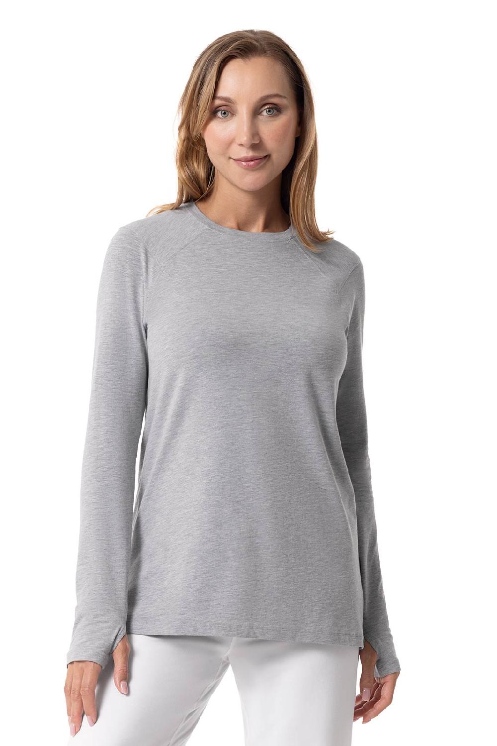 coolibar Women's Dania Long Sleeve Tee | Grey Heather
