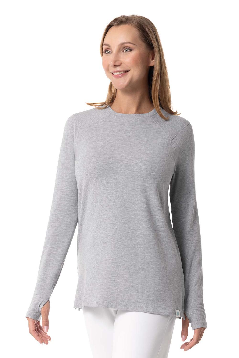 coolibar Women's Dania Long Sleeve Tee | Grey Heather