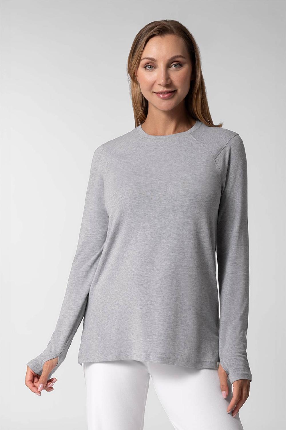 coolibar Women's Dania Long Sleeve Tee | Grey Heather