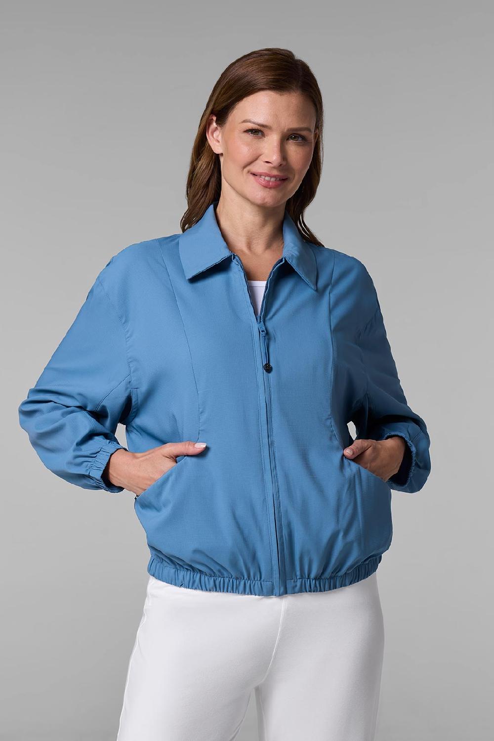 coolibar Women's Destin Travel Windbreaker | Blue Dusk